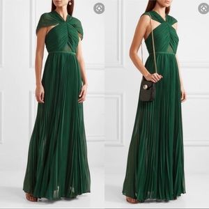 Self-Portrait Pleated Chiffon Maxi Dress Gown